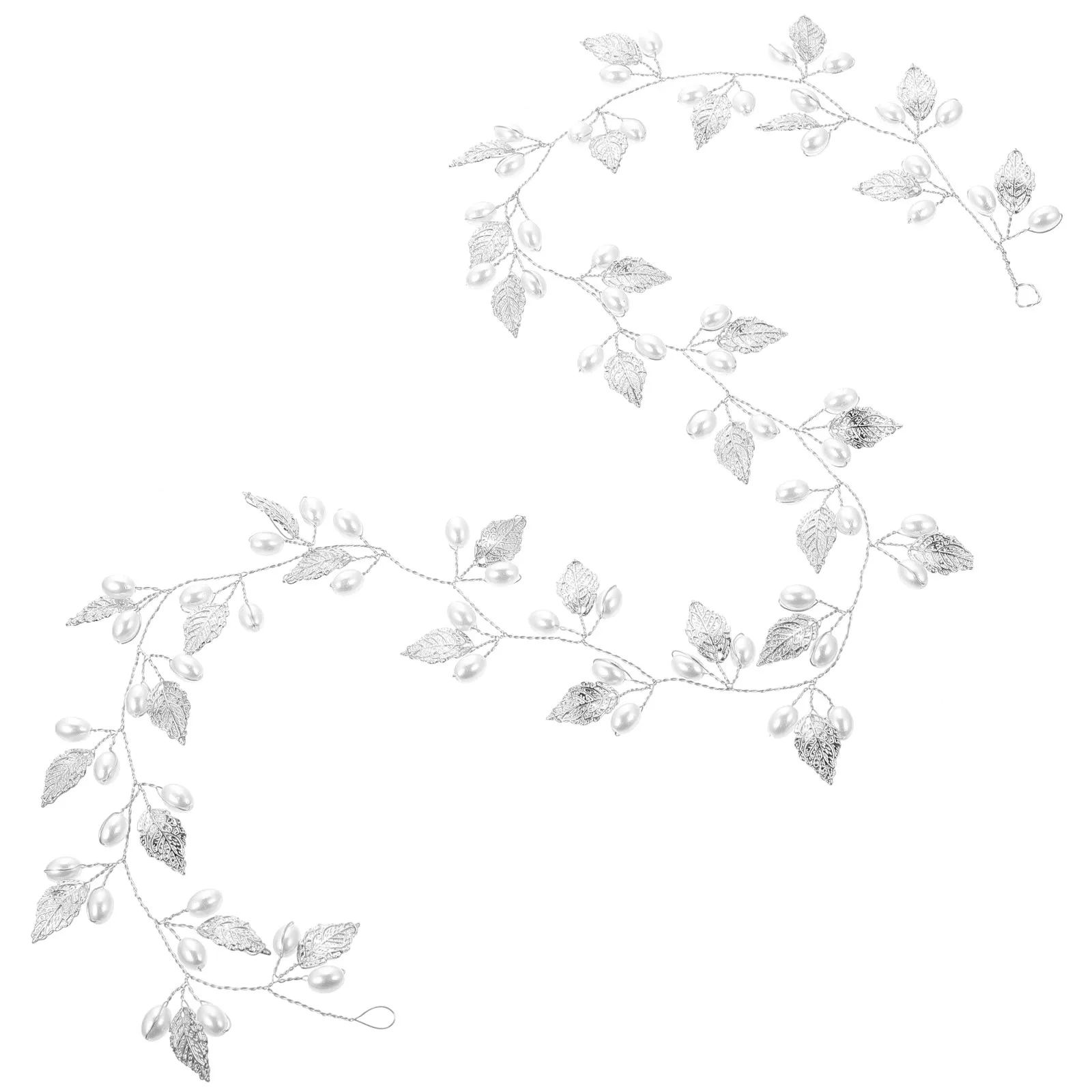 

Pearl Leaf Hair Vine Bridal Wedding Headband Hair Accessories for Brides Silver Elegant Festival Party Wear Bridal Headband