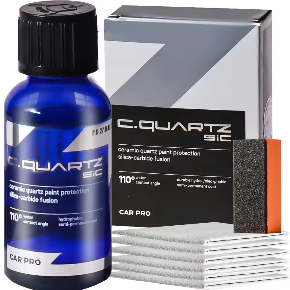 

For CAR PRO CQUARTZ SiC 30ml Kit Car Ceramic Coating Finish Quartz Based Nanotechnology Bonds To Paint Glass Metal and Plastic