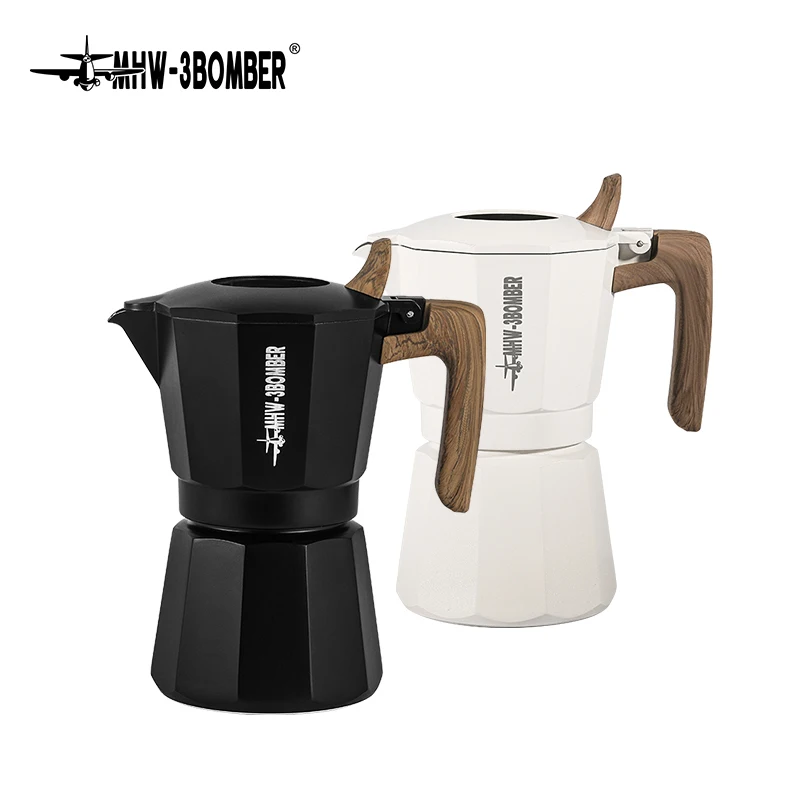 MHW-3BOMBER Double Valve Espresso Maker Moka Pot for Classic Italian and Cuban Café Brewing Professional Home Barista Accessorie