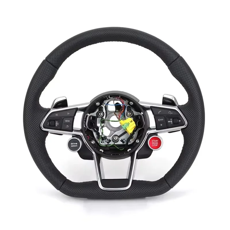 

С кнопкой запуска RS R8 Sport, полностью перфорированный кожаный руль для Audi A1A3 S3 8V S4 S5 Q5 SQ5 A4 B9 RS3 RS4 RS5 TTTTRS