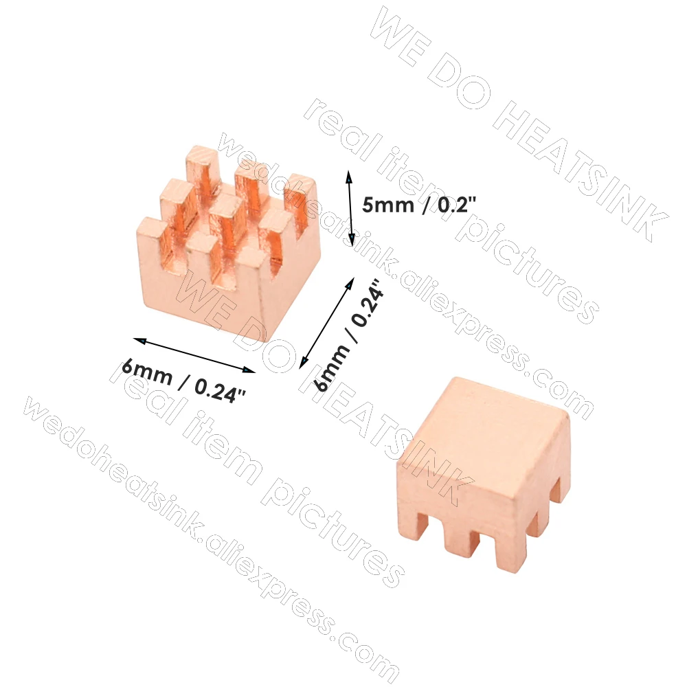 FAZEMOS DISSIPADOR DE CALOR 6x6x5mm sem ou com almofada térmica minúsculo mais pequeno radiador refrigerador de dissipador de calor de cobre para