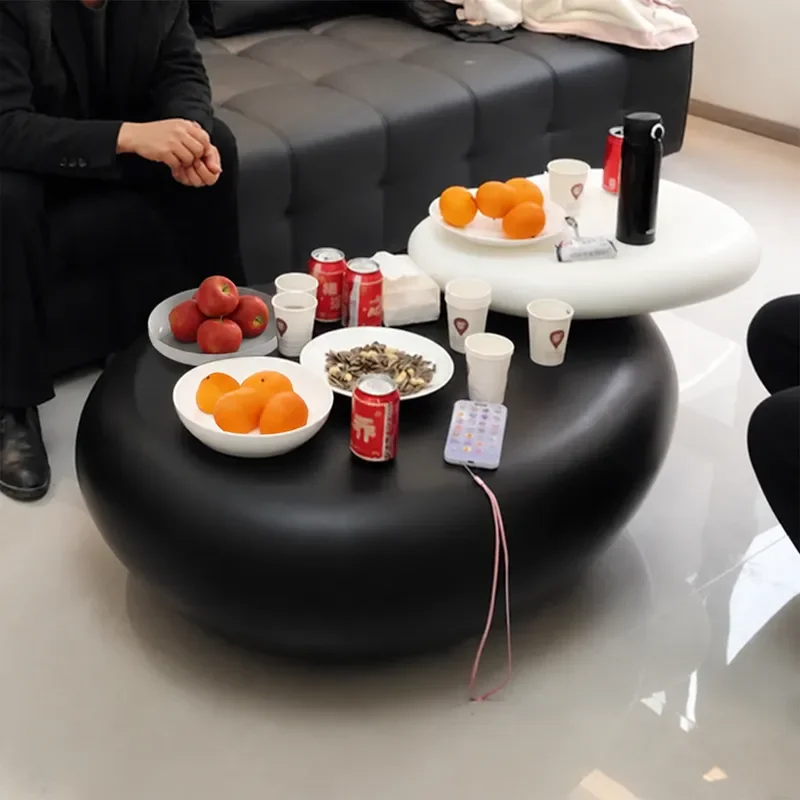 Cobble Rotating Movable Oval Coffee Table for Living Room Small Apartment Modern Simple Light Luxury High End