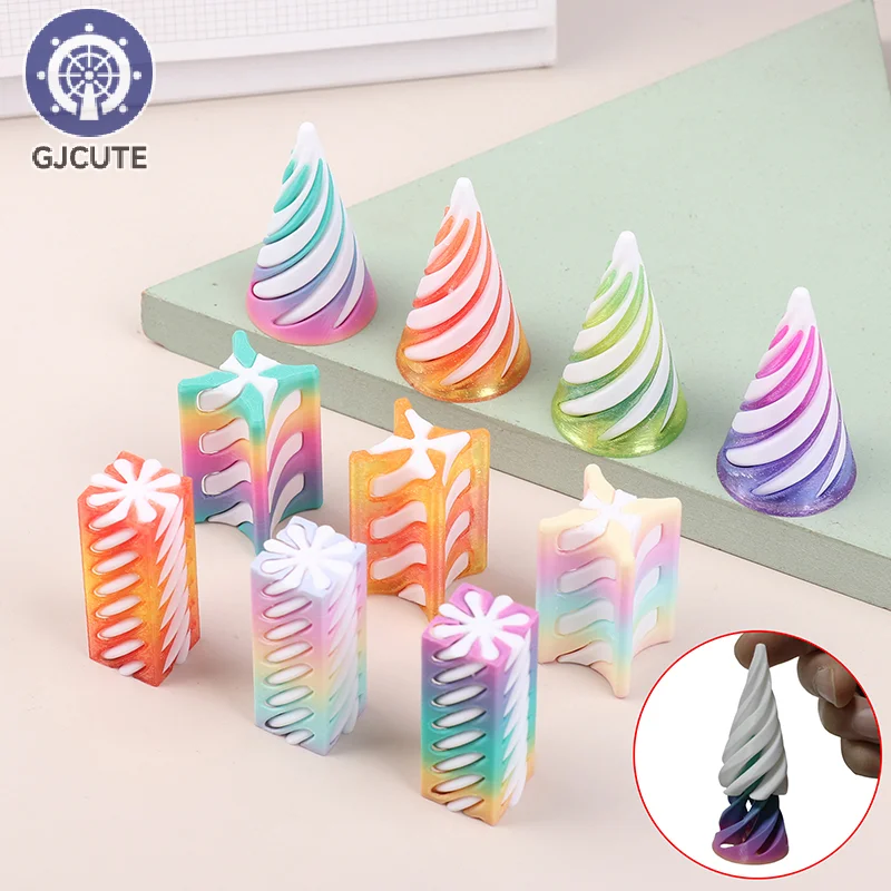 3D-gedrucktes Spiralkegel-Spielzeug, unmögliche Pyramide, Passthrough-Skulptur, Mini-Vortex-Gewinde, Illusionssäule, Helix, Schraube, Zappelspielzeug