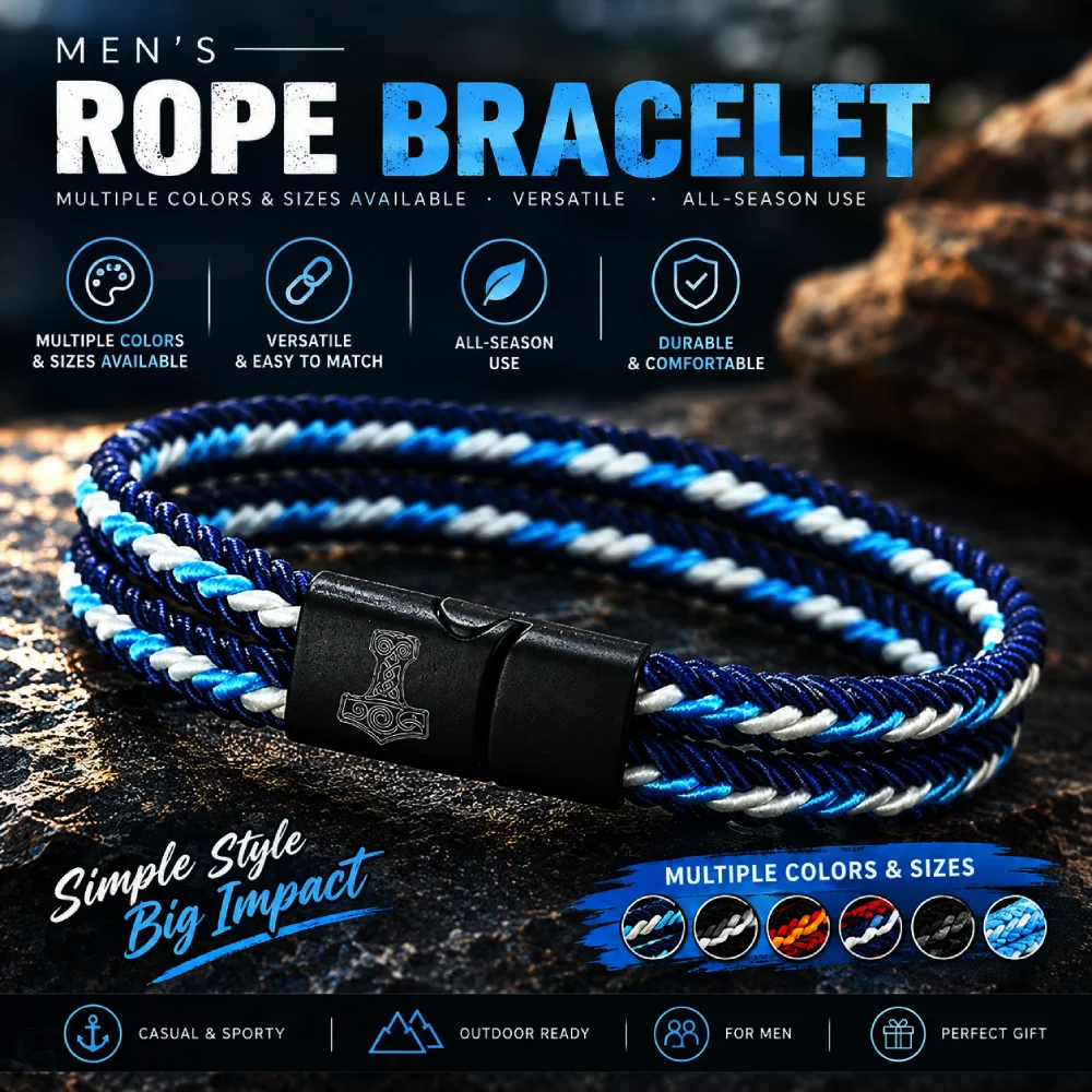 Unique Ethnic Fabric Cord Bracelet For Men Multi Colors And Sizes Available Durable Sweat Resistant Wrist Accessory Viking Joias