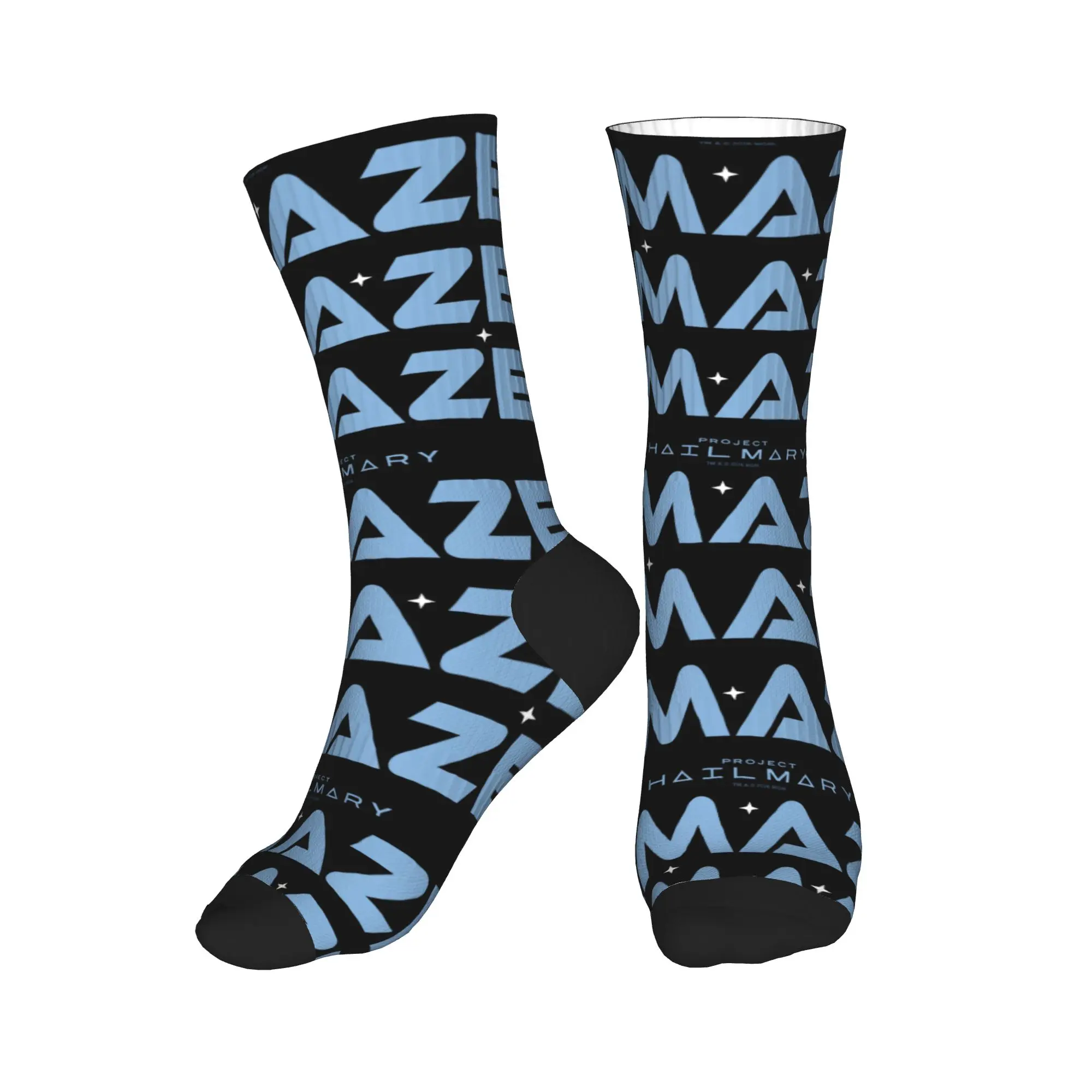 Project Hail Mary Amaze Repeat Typography Poster Socks Pattern Stockings Anti Men's Socks Soft Winter Casual Skateboard Socks