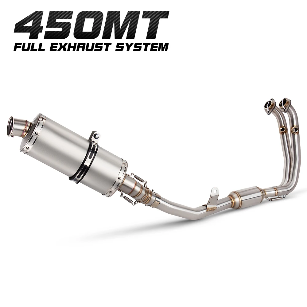 For CFMOTO 450MT 450 MT ADV Motorcycle Full System Exhaust Modify Stainless Steel Front Middle Link pipe slip-on with Muffler