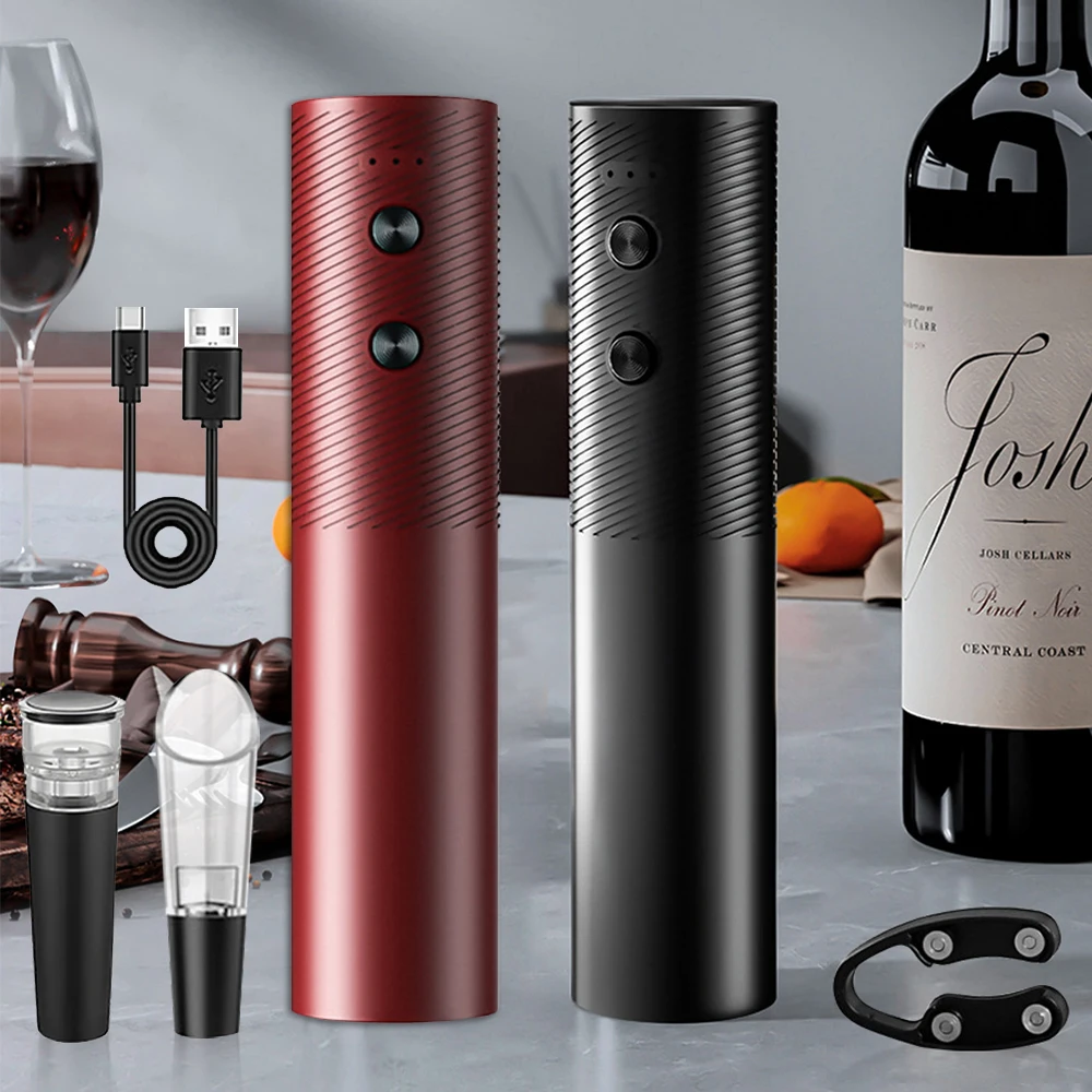 Rechargeable Electric Wine Bottle Opener Set Automatic Red Wine Corkscrew USB Charging Wine Opener Wine Tools Kitchen Products ﻿