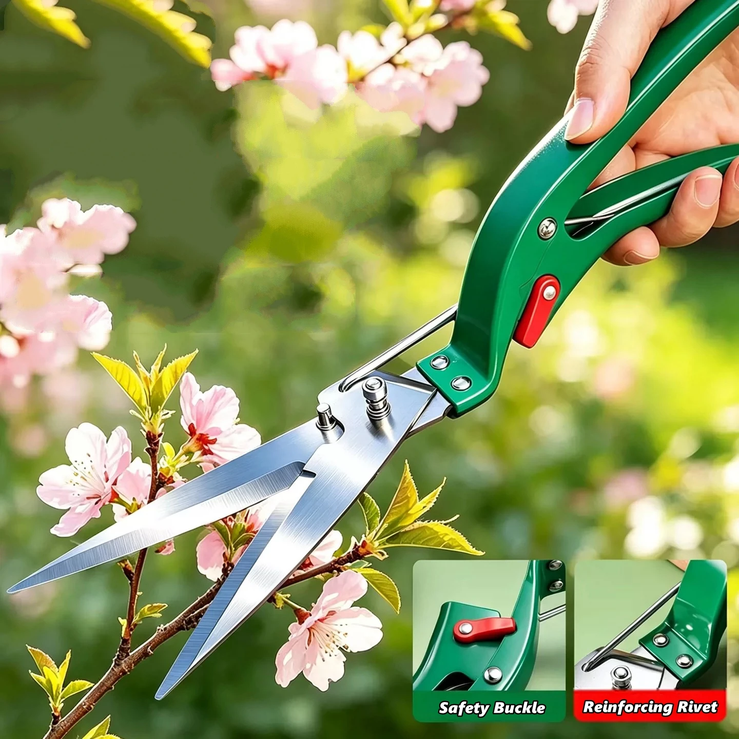 Stainless Steel Grass Shears Scissors Labor Saving Hedge Trimmer Handheld Lawn Cutter for Yard Garden Hedge Trimming Weeding