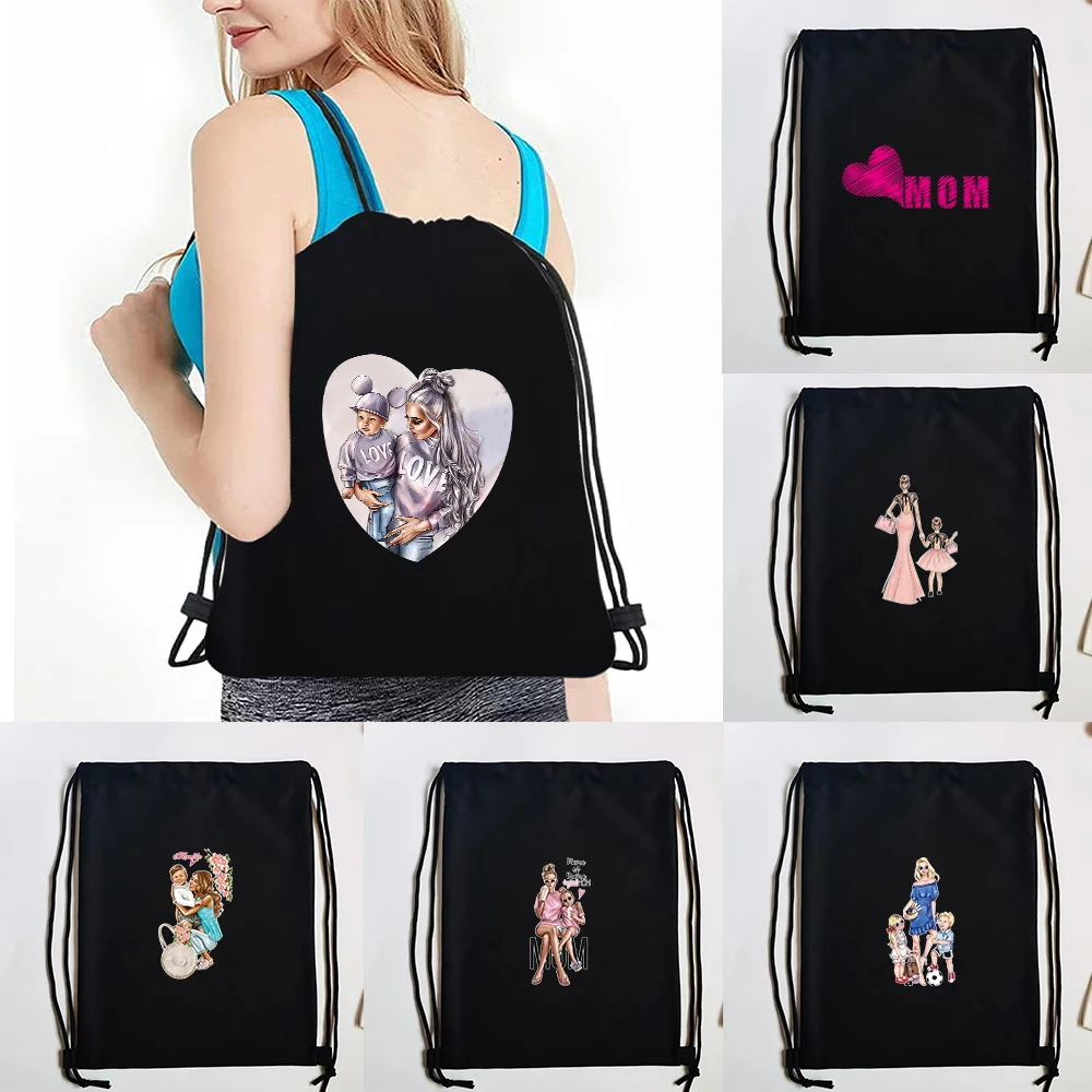 

Drawstring Bag Backpack Mom Pattern Bag Woman Man Backpack Fashion Beach Travel Sack Bags Casual Softback Mini Backpack Unisex