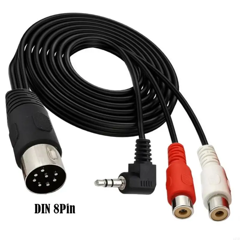 15YE 8Pin DIN to 3.5mm Cable 8Pin DIN Plugs Male to 3.5mm Male Stereo Plug Converters Cable for Musical Instrument Equipment