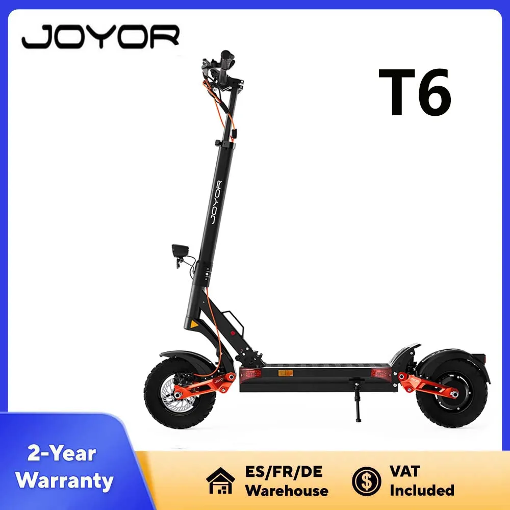 JOYOR T6 Elektroroller, 600W Motor, 48V 18Ah Akku, 70km Maximale Reichweite, 25km/h Höchstgeschwindigkeit, 10-Zoll-Reifen, faltbarer E-Scooter für Erwachsene, Langstrecken-Elektroroller für Pendler