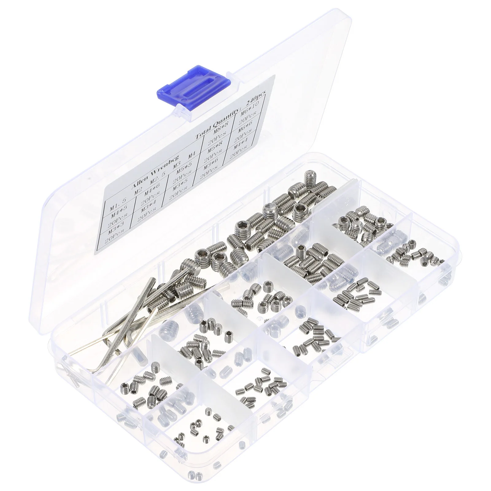 

1Set Stainless Steel Socket Grub Screw Assortment Kit Durable Practical for Bathroom Fixtures DIY Gifts Set Screw Assortment Kit