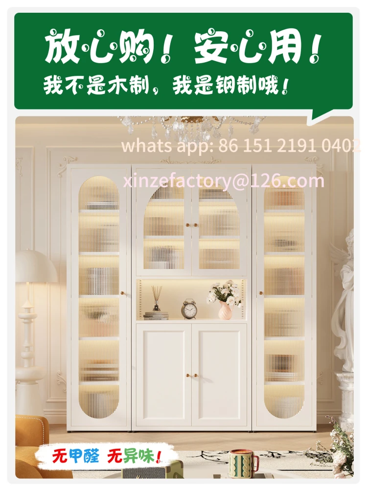 

Customizable Bookcase Glass Door Dust Storage Cabinet