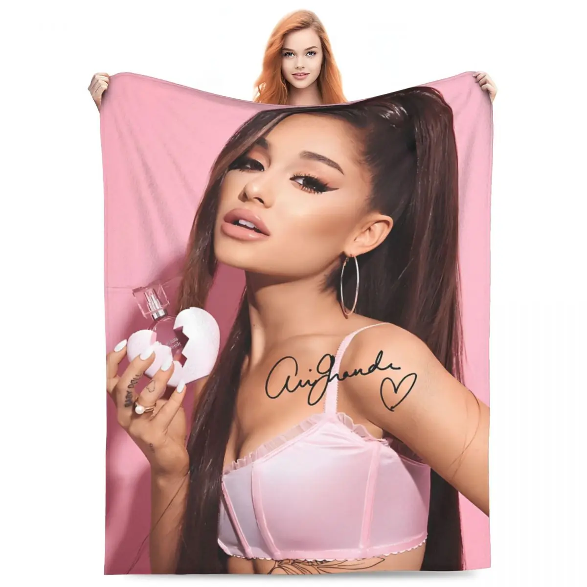 

Ariana Grandes Pop Music R&B Blanket Flannel Textile Decor Breathable Soft Throw Blanket for Bed Outdoor Bedspreads