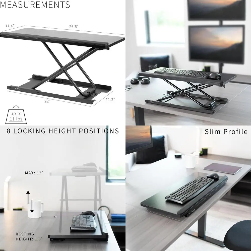 

27 Ergonomic Adjustable Keyboard & Mouse Stand for Sit-Stand Desks