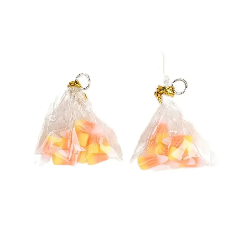 1Pair Earrings For Women Halloween Mini Simulation Food Corn Candy Bag Charms Girl Birthday Gift