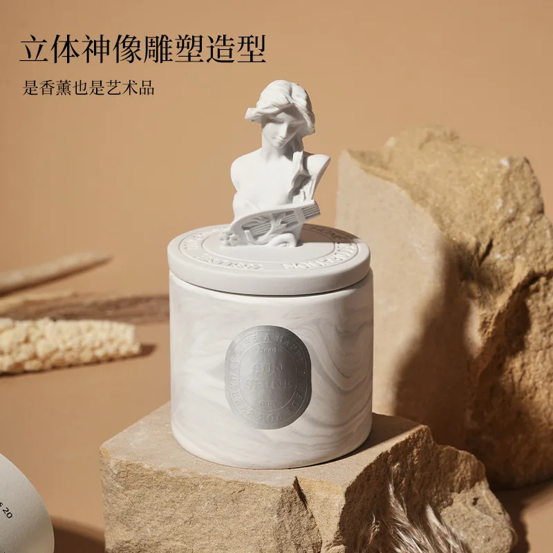 Gypsum relief cup souvenir, niche birthday gift, bedroom home lasting fragrance ornament