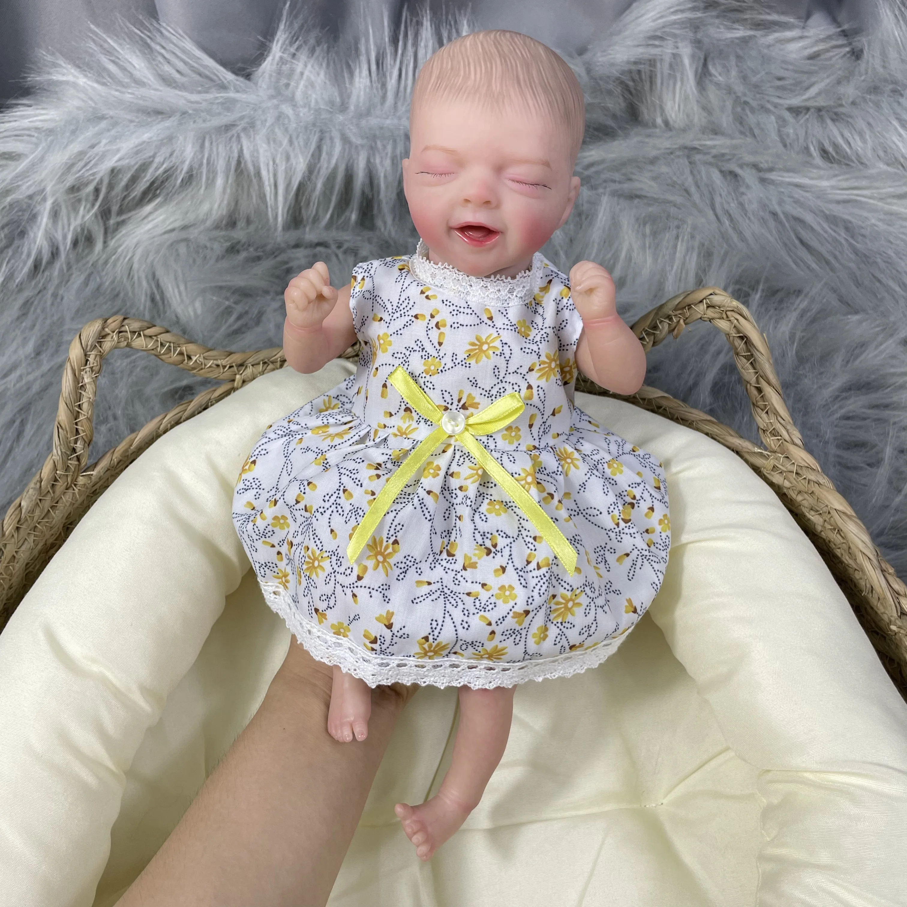 ตุ๊กตาทารกรีบอร์นมินิ12นิ้ว30ซม. ตุ๊กตาของขวัญคริสต์มาสทำมือสัมผัสสมจริงผิว3D ของสะสมของเล่นตุ๊กตาของขวัญคริสต์มาส