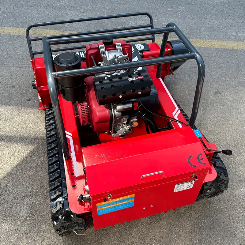 

Customized Factory Supply CE Mini Garden Orchard Crawler Remote Control Lawn Mower With Electric Start