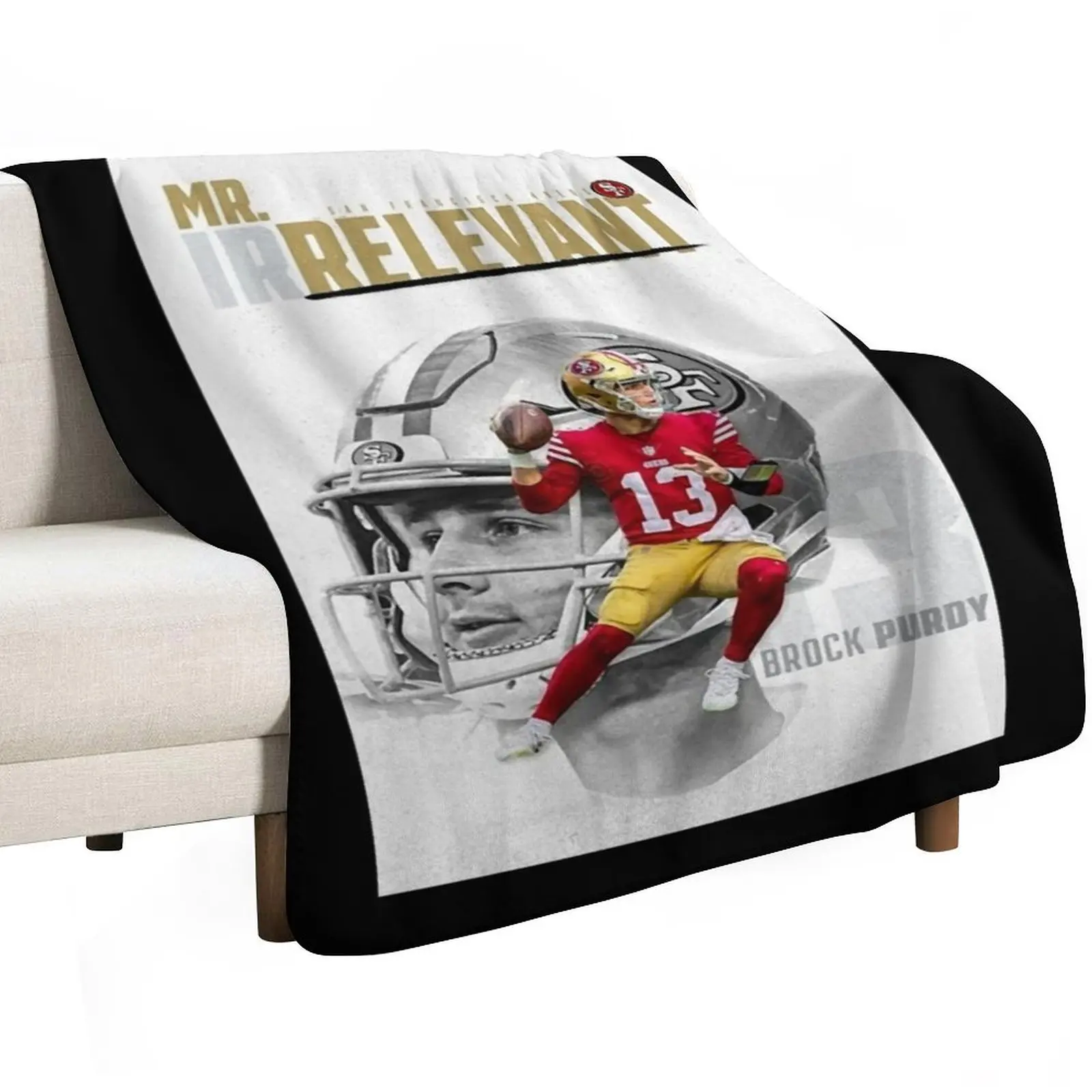 

mr irrelevant brock purdy Throw Blanket Beautifuls Softest Flannel Blankets