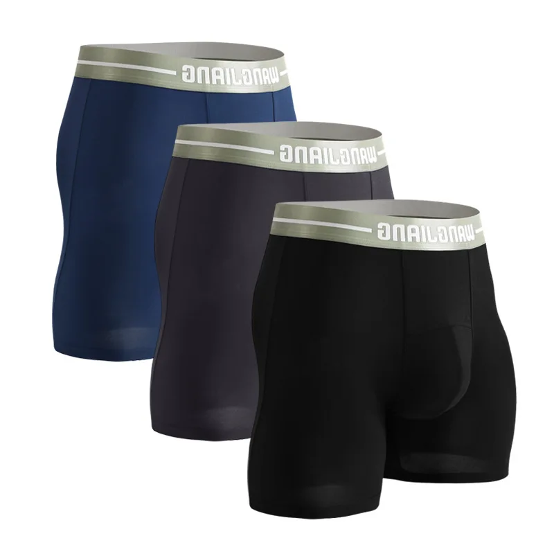 Men's Cotton Rayon Mesh Boxer Briefs - 1PC, Anti-Chafing, Sports, Extended Length, High Stretch, Breathable, Quick-Drying