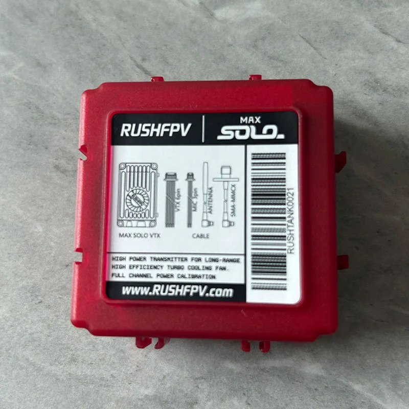 러쉬 탱크 MAX SOLO 5.8GHz 2.5W 고출력 48CH VTX 비디오 송신기 냉각 팬 장거리 RC FPV 드론용 CNC 쉘