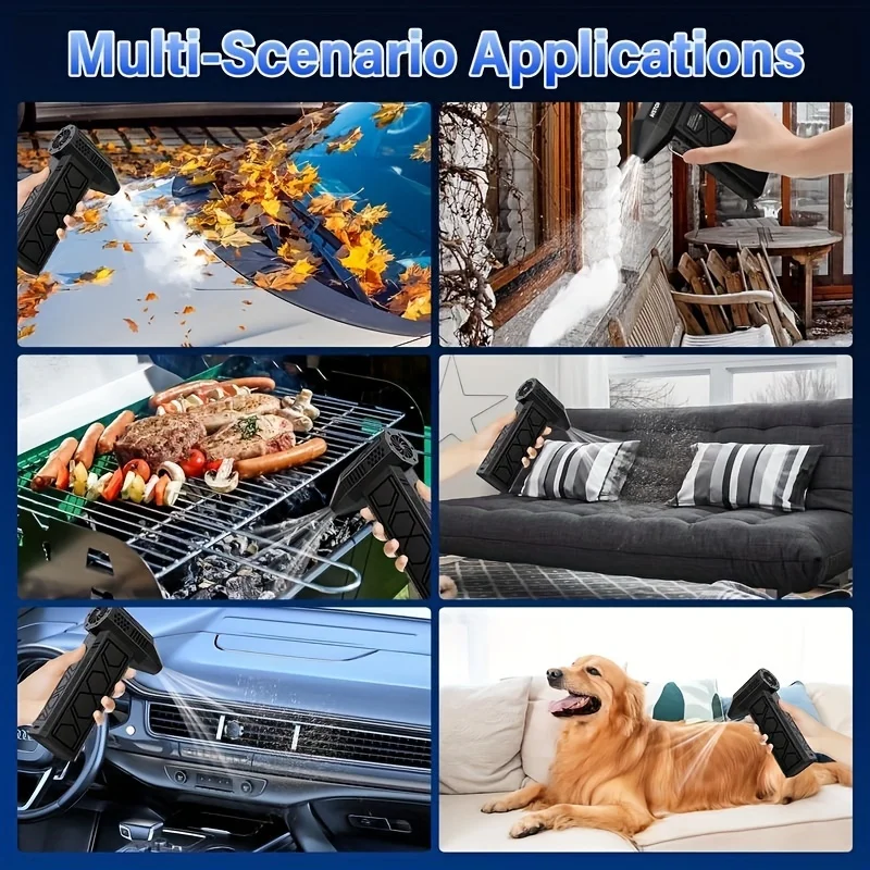 Мини-турбореактивный вентилятор, 130000 об/мин, электрическая воздушная тряпка, регулируемая скорость ветра, турбо-сильный вентилятор, перезаряжаемый с подсветкой для чистки автомобиля