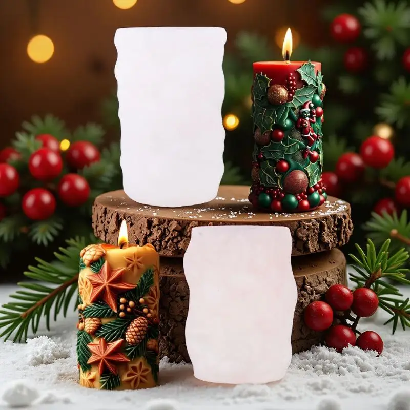 

Силиконовая форма для рождественской свечи, термостойкая силиконовая форма для цилиндрической свечи X3UC