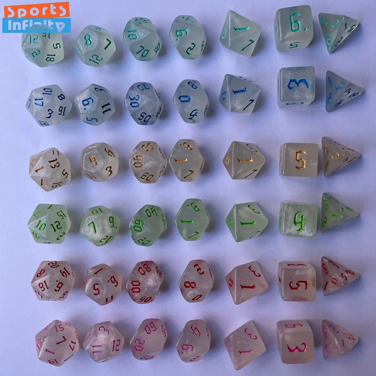 7 Pcs Set Polyhedral Color Changing Dice for DND TRPG RPG D20 D12 D10 D8 D6 D4 Board Game Number Dice Kit Dnd Dice Set