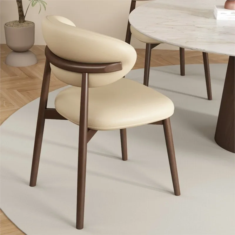 Solid Wood Dining Chairs Nordic Home Soft Bags Backrest Chairs Restaurants Cafes Italian Internet Famous Books Tables And Chairs