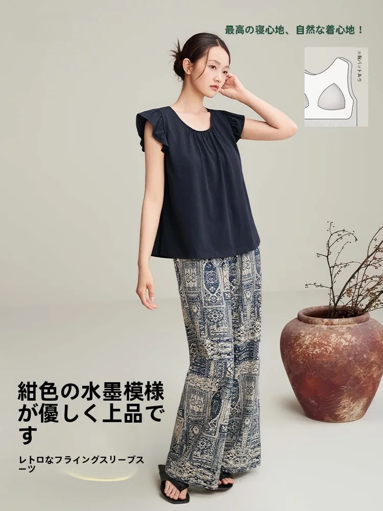 anziban-ropa-de-dormir-de-algodon-puro-para-mujer-conjunto-de-ropa-de-verano-para-el-hogar-con-almohadilla-para-el-pecho-se-puede-usar-en-el-exterior-pantalones-largos-cuello-redondo-suave