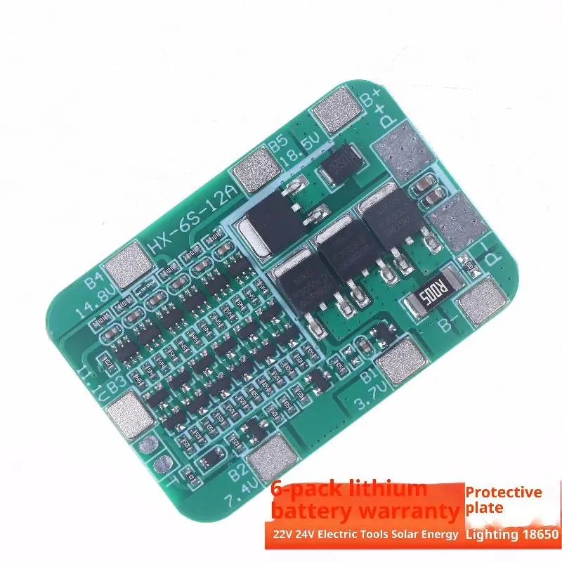 1Pcs 6-Pack 18650 Li-ion Batteries PCB Module For DIY Kits 6S 15A 24V BMS Protection Board