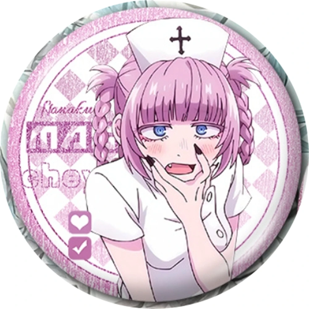 58mm Anime ‌Call of the Night‌ Yofukashi no Uta Nanakusa Nazuna Cosplay COSTUME Badge Pin SPTE Tinplate Brooch Prop Xmas Gilf view 2