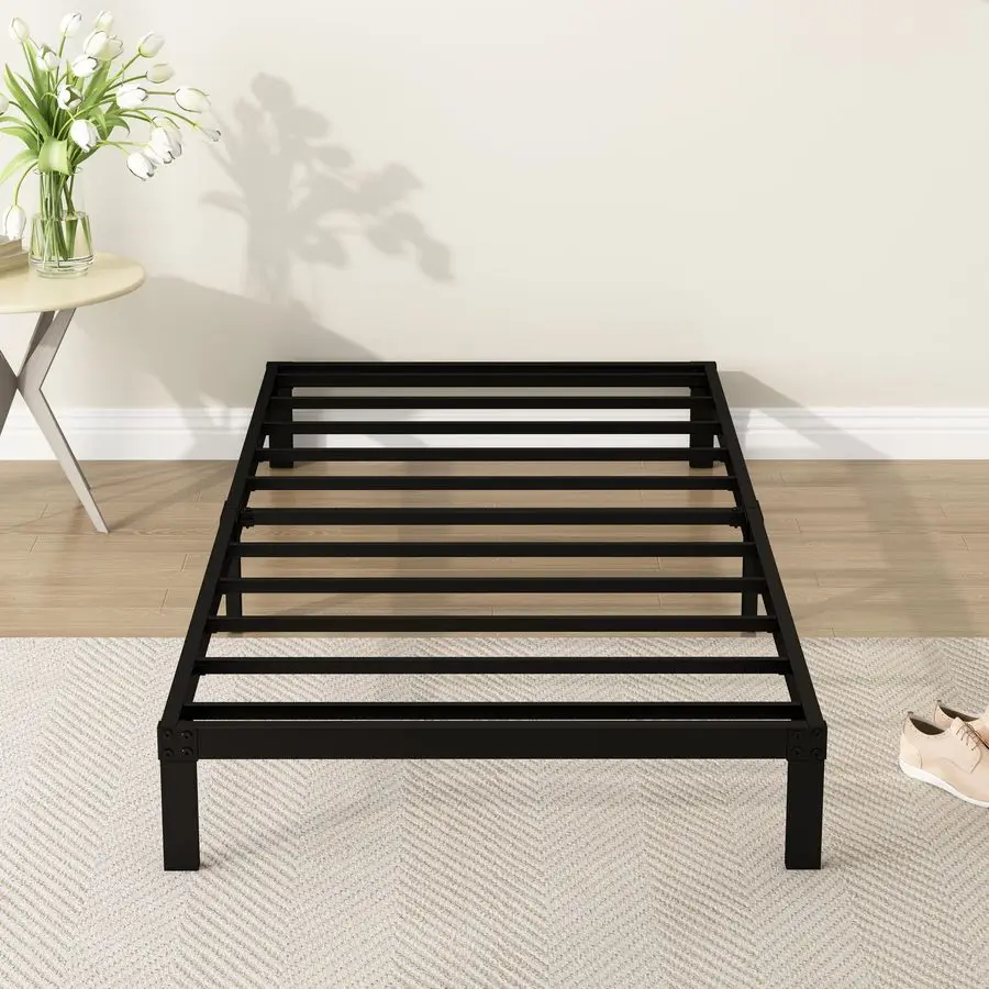 

Inch Twin XL Bed Frames Heavy Duty Low Profile Metal Platform No Box Spring Needed Mattress Foundation, Easy to Assembly, Noise