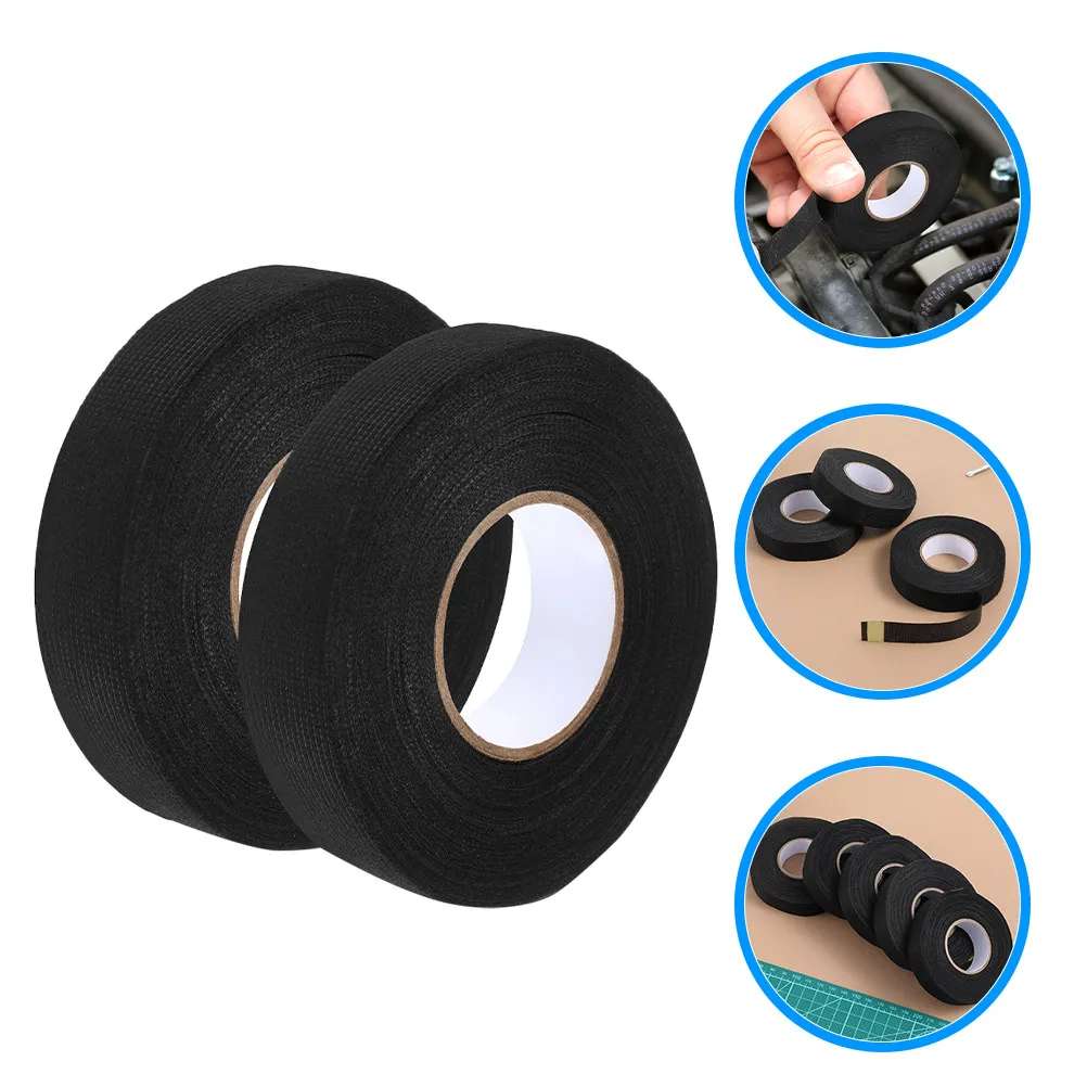 2 Rotoli di Nastro Adesivo in Tessuto per Cablaggio Auto, Resistente alle Alte Temperature e Insonorizzante