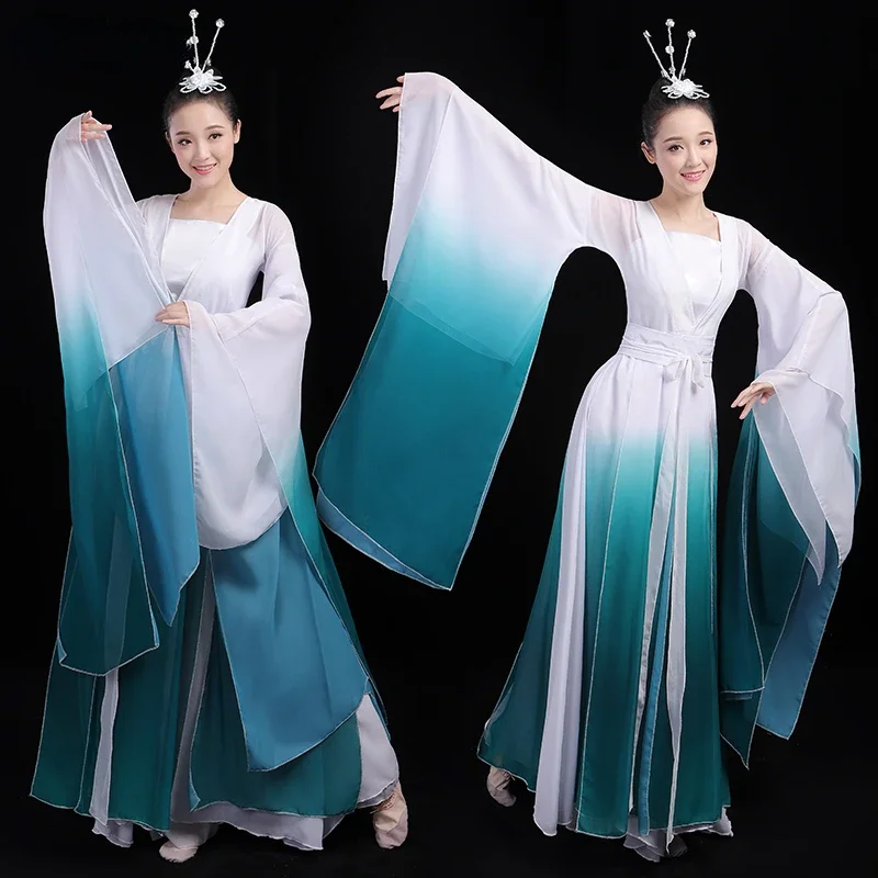 Costumes de danse classique Yangko pour femmes, vêtements Hanfu pour adultes, vêtements de danse folklorique chinoise élégants, broderie nationale Yangko Fan