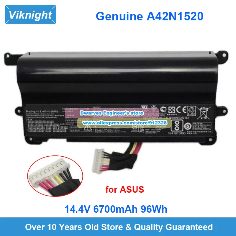 

Genuine A42N1520 Battery 14.4V 96WH for Asus ROG GFX72VY G752VY GFX72