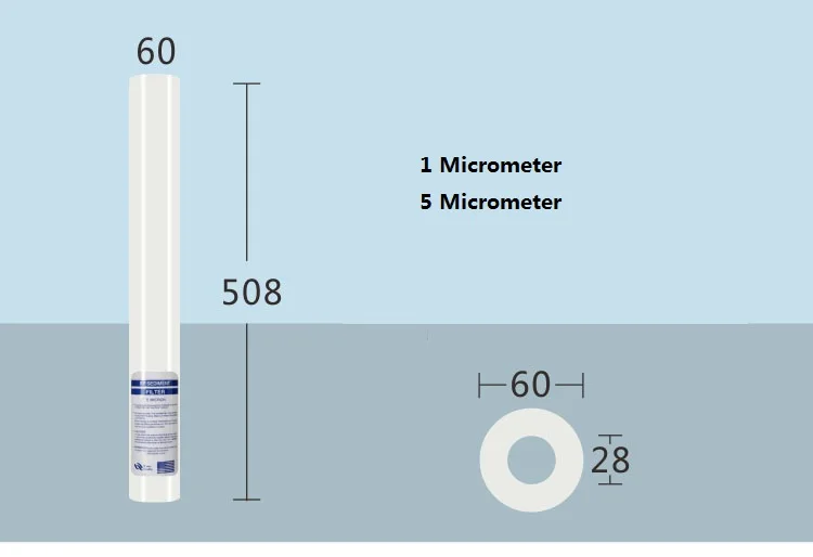 20 Inch PP cotton filter 1 micrometer 5 micro meter
