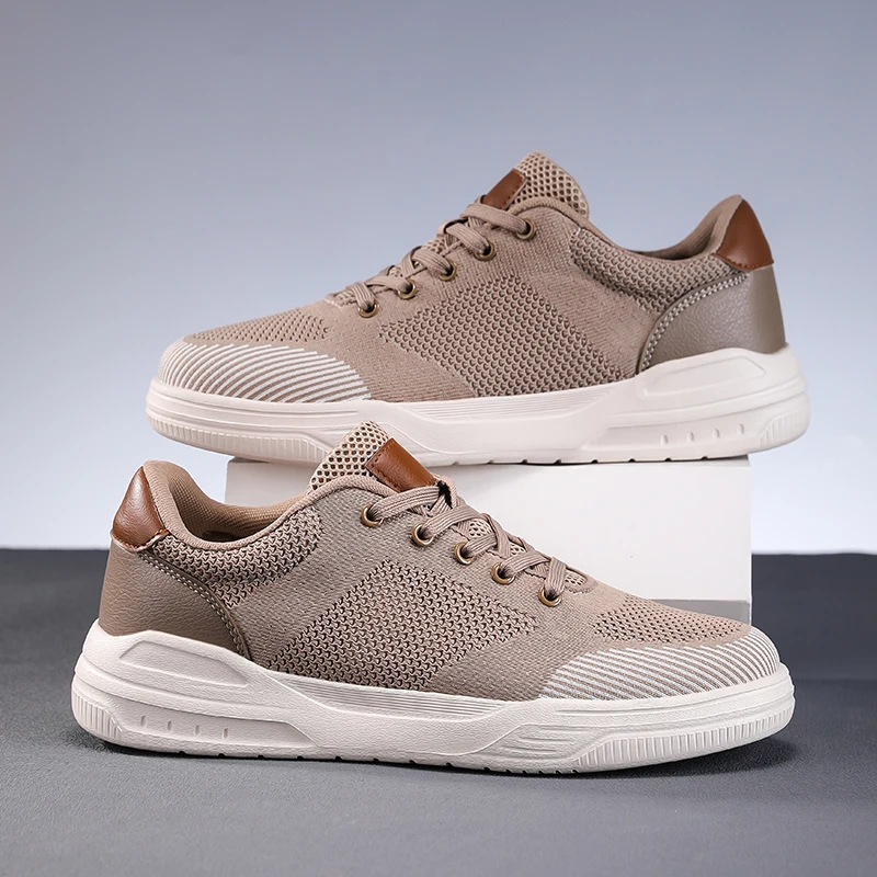 

Мужская обувь для доски, новая модная летняя повседневная спортивная обувь с сеткой, дышащая нескользящая молодежная прогулочная обувь на шнуровке для мужчин