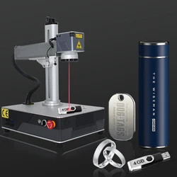 Raycus Fiber Laser Marking Machine Mini All In One Set For Engraving Metal Stainless Steel Cup Gold Silver Ring Jewerly