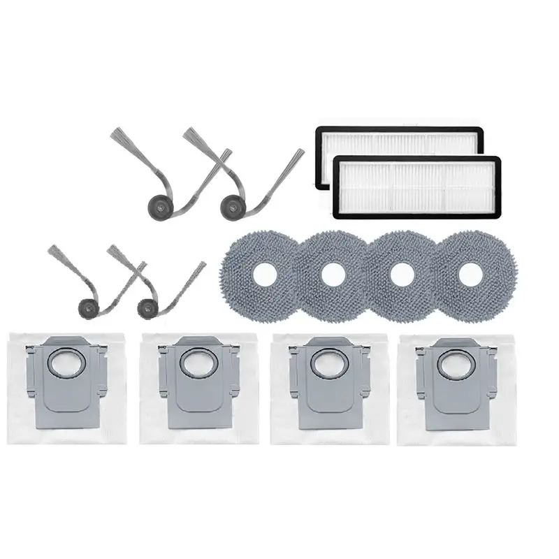 AB33-14 Pcs Ultra Durable Accessories For Roborock Qrevo Curv / P20 Pro Robot Vacuum Cleaner Accessories