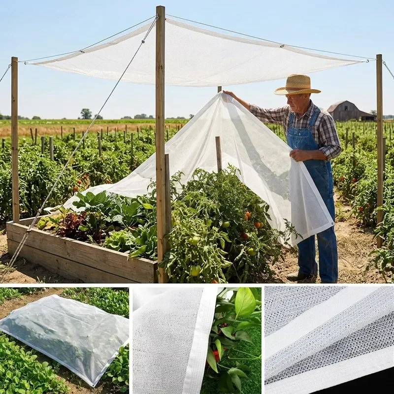 4/6Pin White Sun Shade Net Outdoor Anti-UV Sunshade Sail Garden Plant Shade Mesh Summer Gazebo Balcony Terrace Shading Nets
