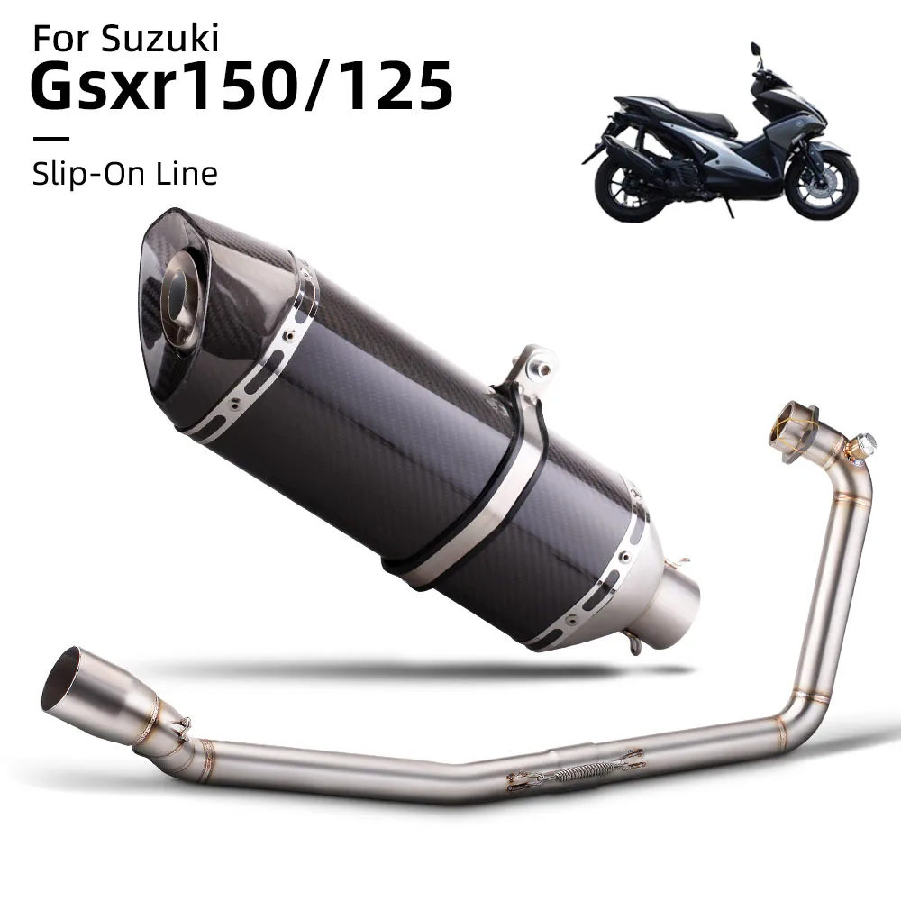 

Для Suzuki GSXR150 GSXR125 GSX-R150 мотоциклетная полная система выхлопной трубы из нержавеющей стали, передняя соединительная труба с карбоновым глушителем