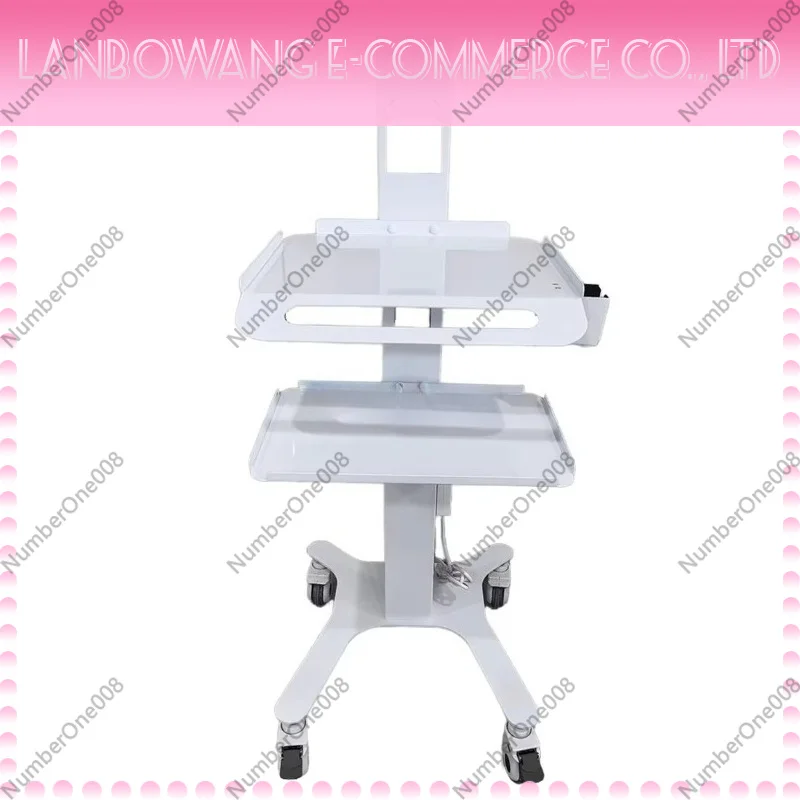 Mobile Dental Side Cabinet Rolling Dental Assistant Cart with Computer Stand for Clinic Oral Scanner Storage