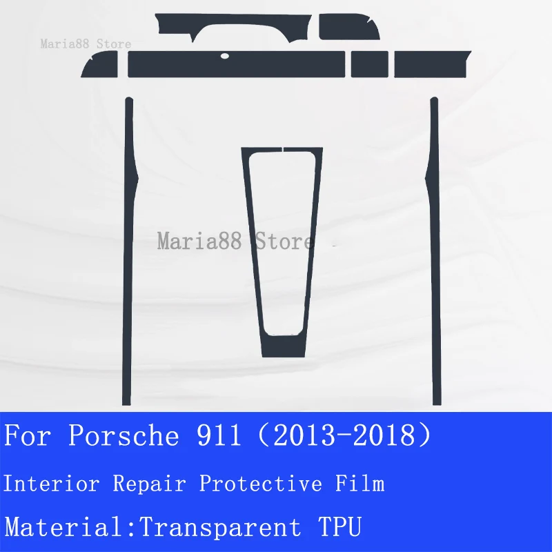 For Porsche 718 911 Bloster 2016-2023 Car Interior Center Console Transparent TPUProtective Film Anti-scratch Repair Sticker