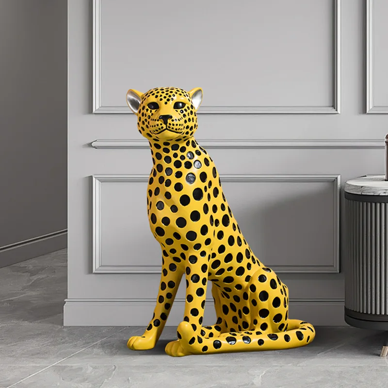 Large leopard living room floor ornament lucky creative home decoration porch sofa next to soft decoration
