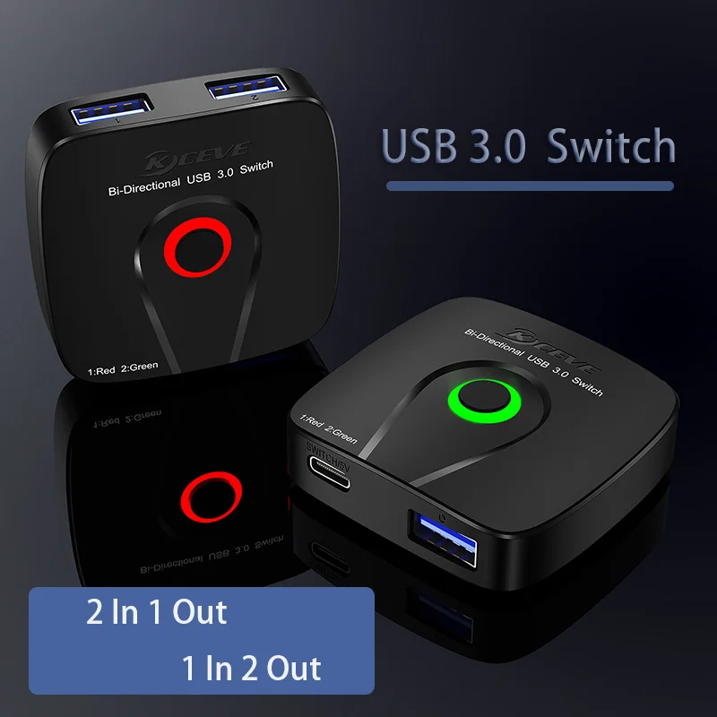 2in 1out /1in 2 spośród wielofunkcyjny przełącznik do gry Plug and Play internetu Splitter USB3.0 przełącznik 2 sztuk udział 1 drukarki dwukierunkowy