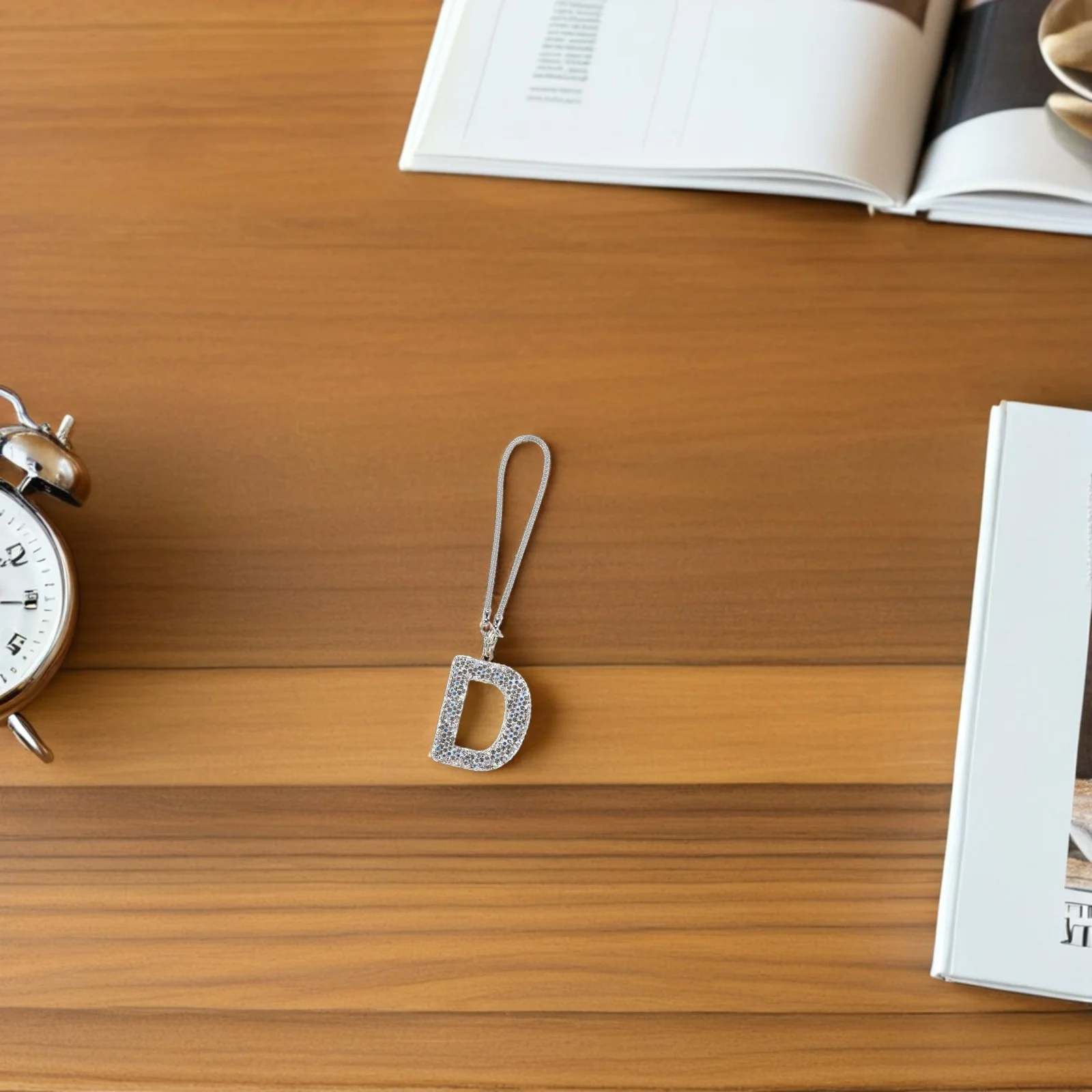 

2pcs Rhinestone Car Hanging Ornaments Crystal Letter Pendant Rear View Mirror Decorations For Women Bling Accessories