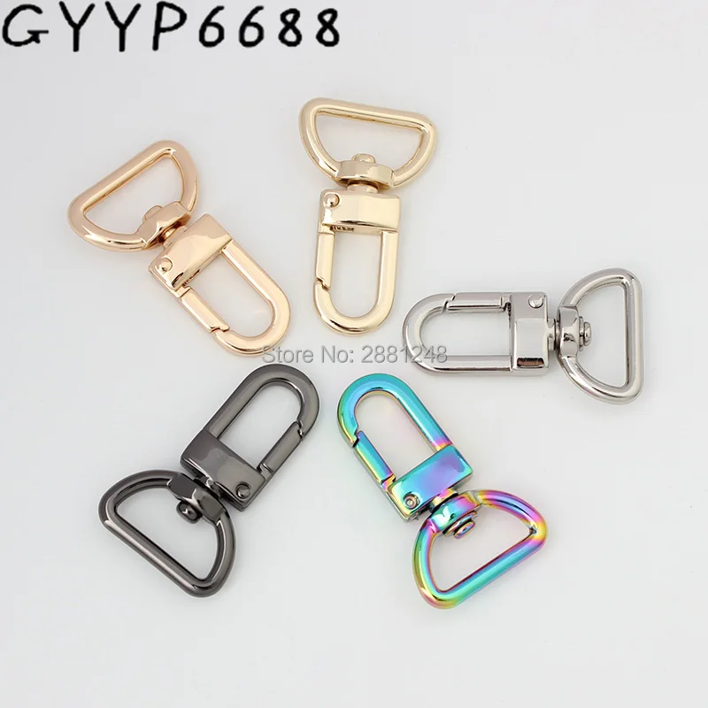 10-30-100pcs 20mm High quality tone trigger snap hook clasp metal clip swivel dog leash purse parts making rainbow hardware