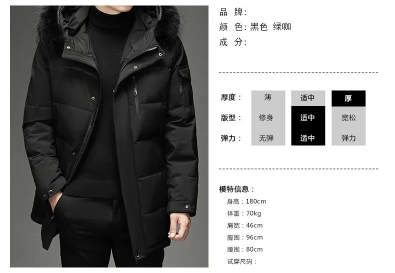 Style Hooded Jacket Short Length Casual with Windproof Wrinkle Finish Zipper Closure Thickened Regular Length Winter for Men